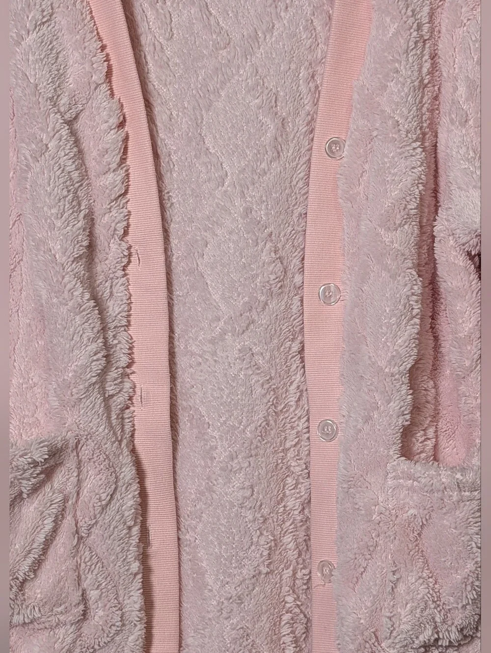 Pink Plush Cable Knit Pajama Lounge Set Size Medium